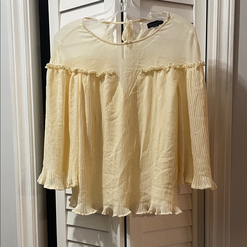 Topshop Cream Off-Shoulder Blouse